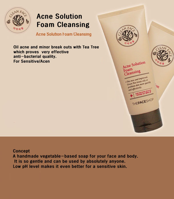 Sữa rửa mặt trị mụn Acne Solution Foam Cleansing The Face Shop
